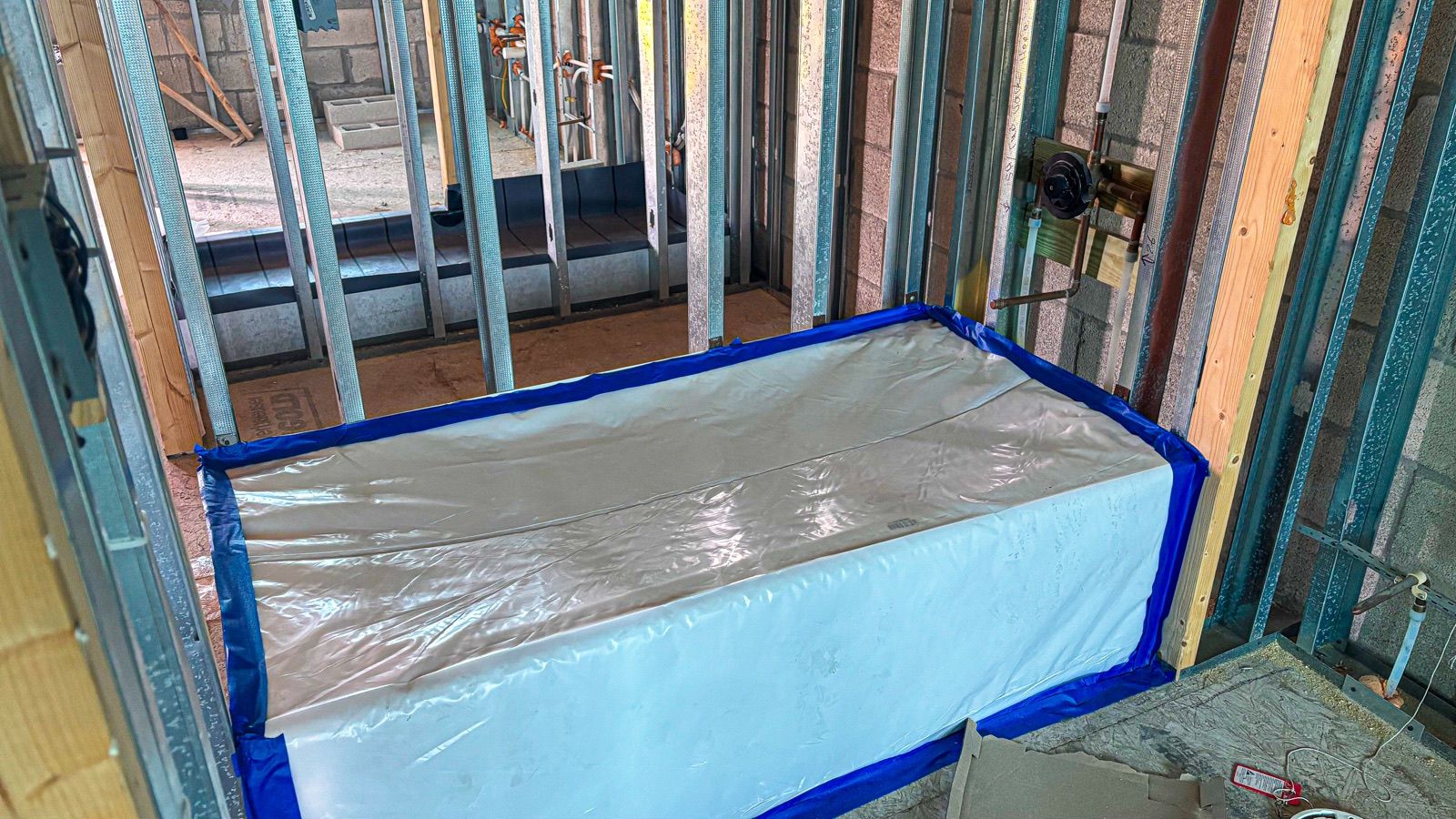 Bathtub protected during new construction